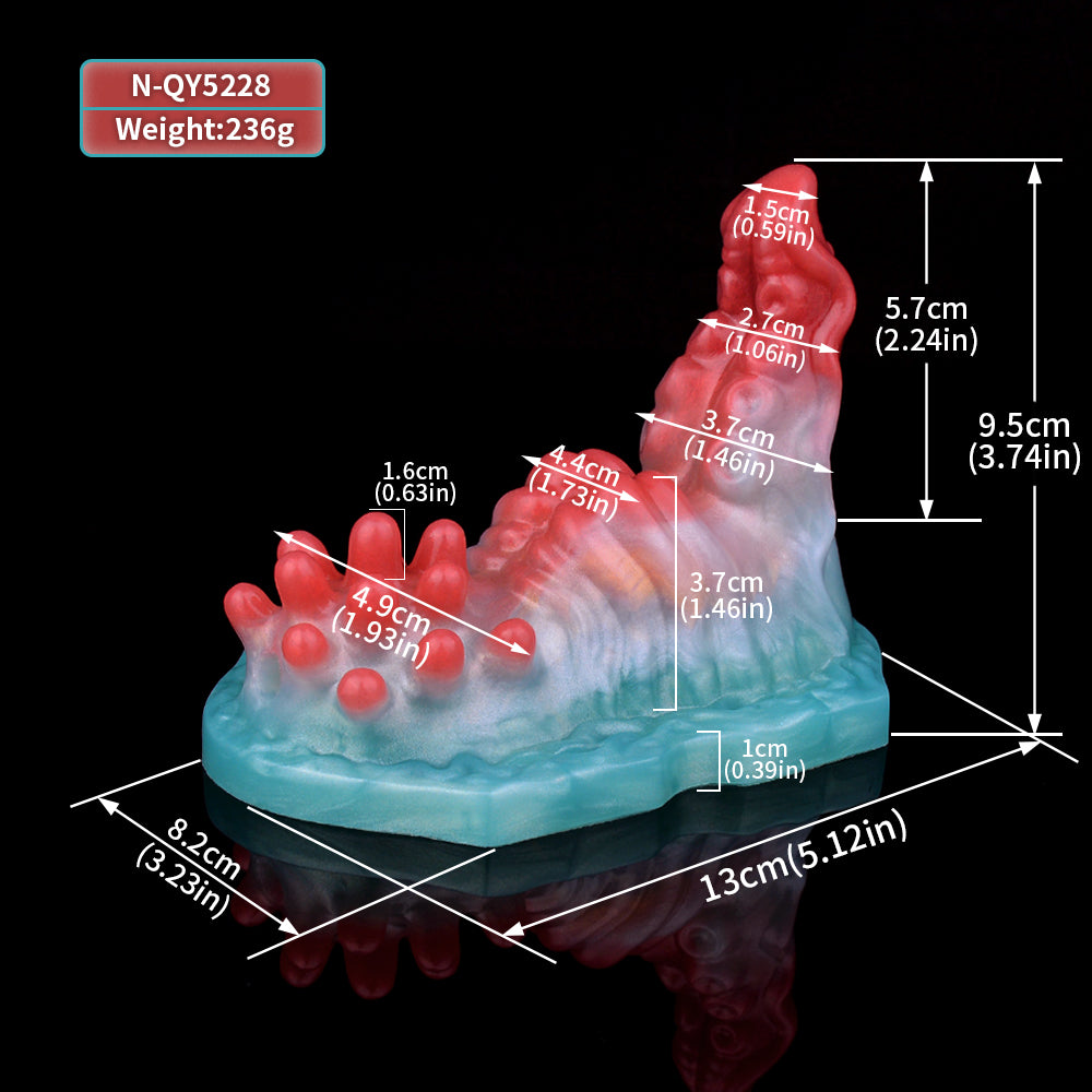 Godemichet sexuel lumineux en forme de dragon - Masturbateur vaginal anal à télécommande avec nœuds vibrants