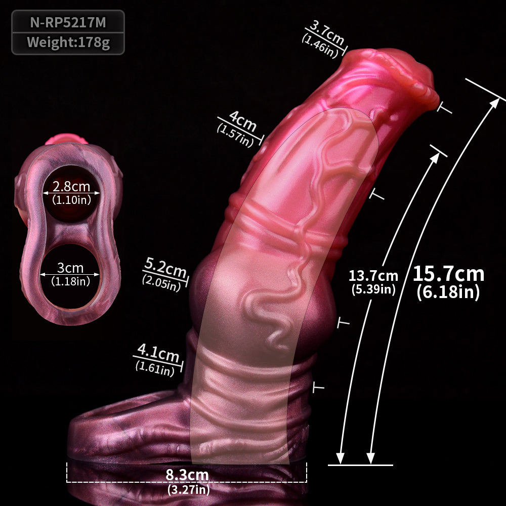 Fantasy Horsedildo Penishülle - Cockring Verzögerung Ejakulation Extender Sexspielzeug für Männer