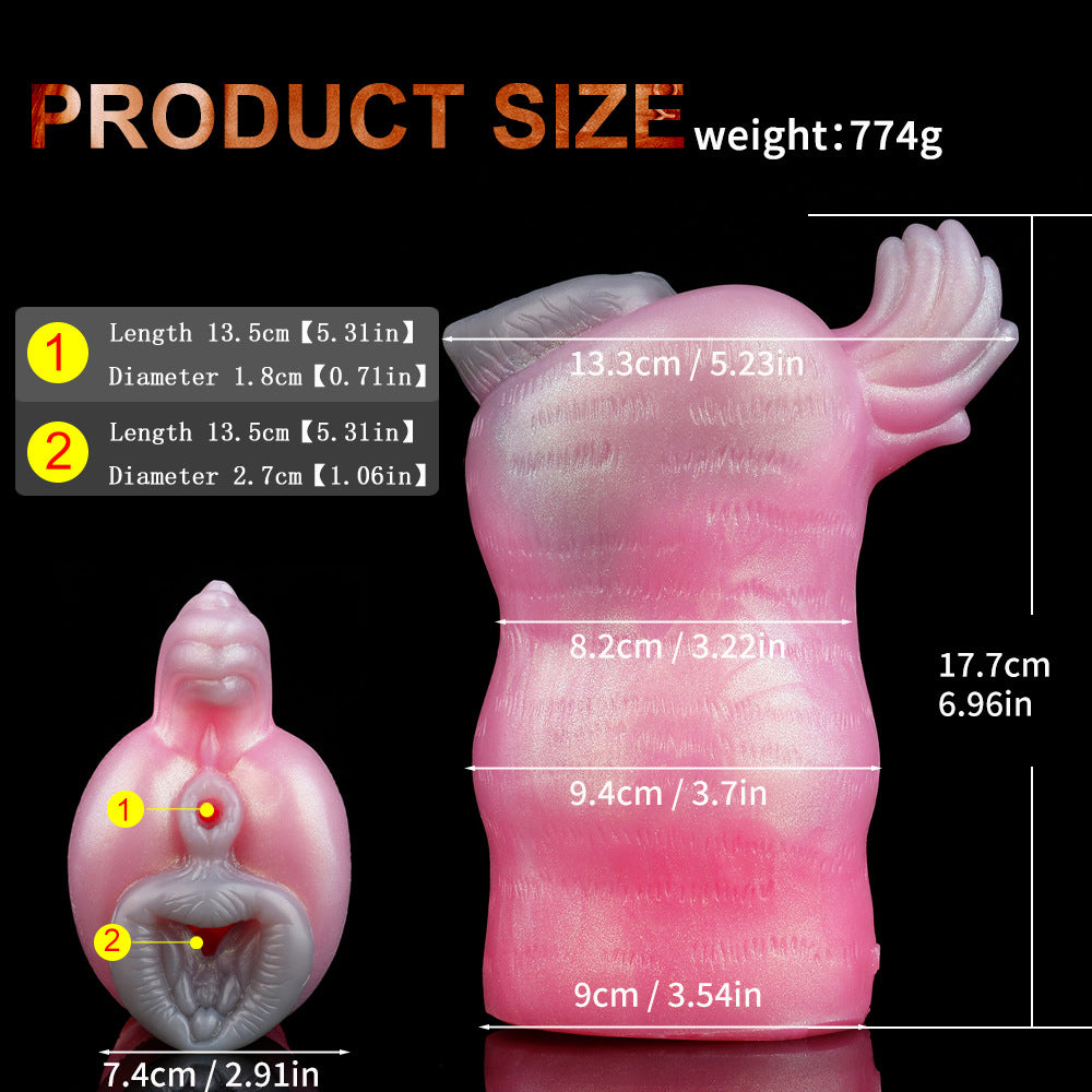 Wolfsmädchen Tier-Muschi-Taschen-Masturbator – Fantasie-Penis-Massage, Blowjob, Milch