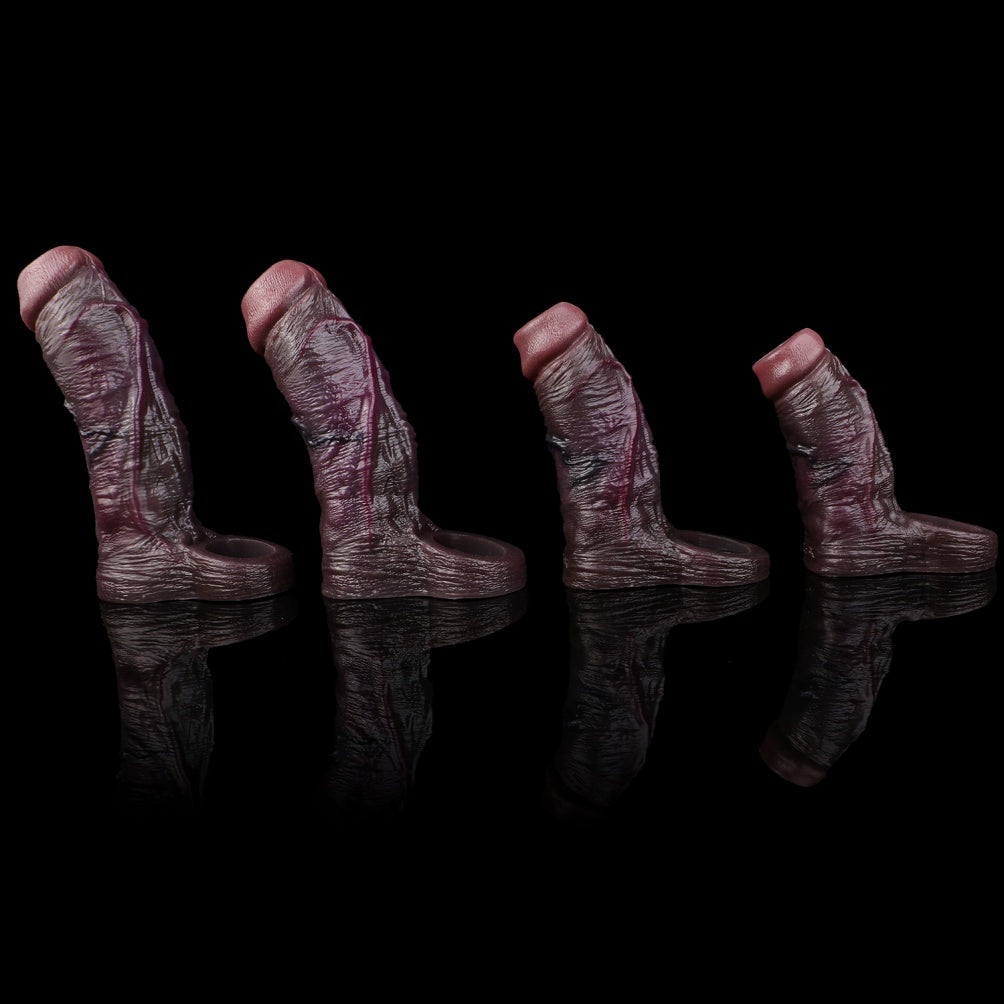 Male Ejaculation Control Silicone Realistic Penis Sleeve – Extends Erection Duration for Longer Sex