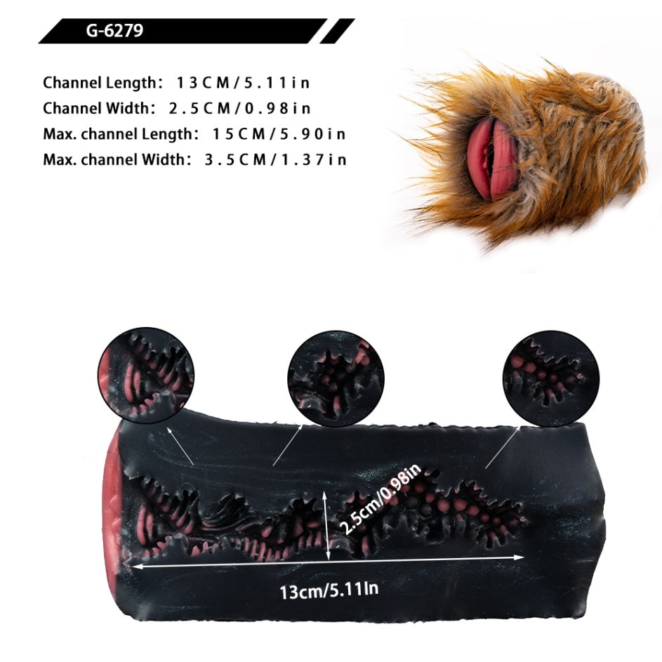 Lioness Fury – Chochotte de poche de lionne à fourrure réaliste | Fourrure amovible | Jouet sexuel masculin en silicone platine