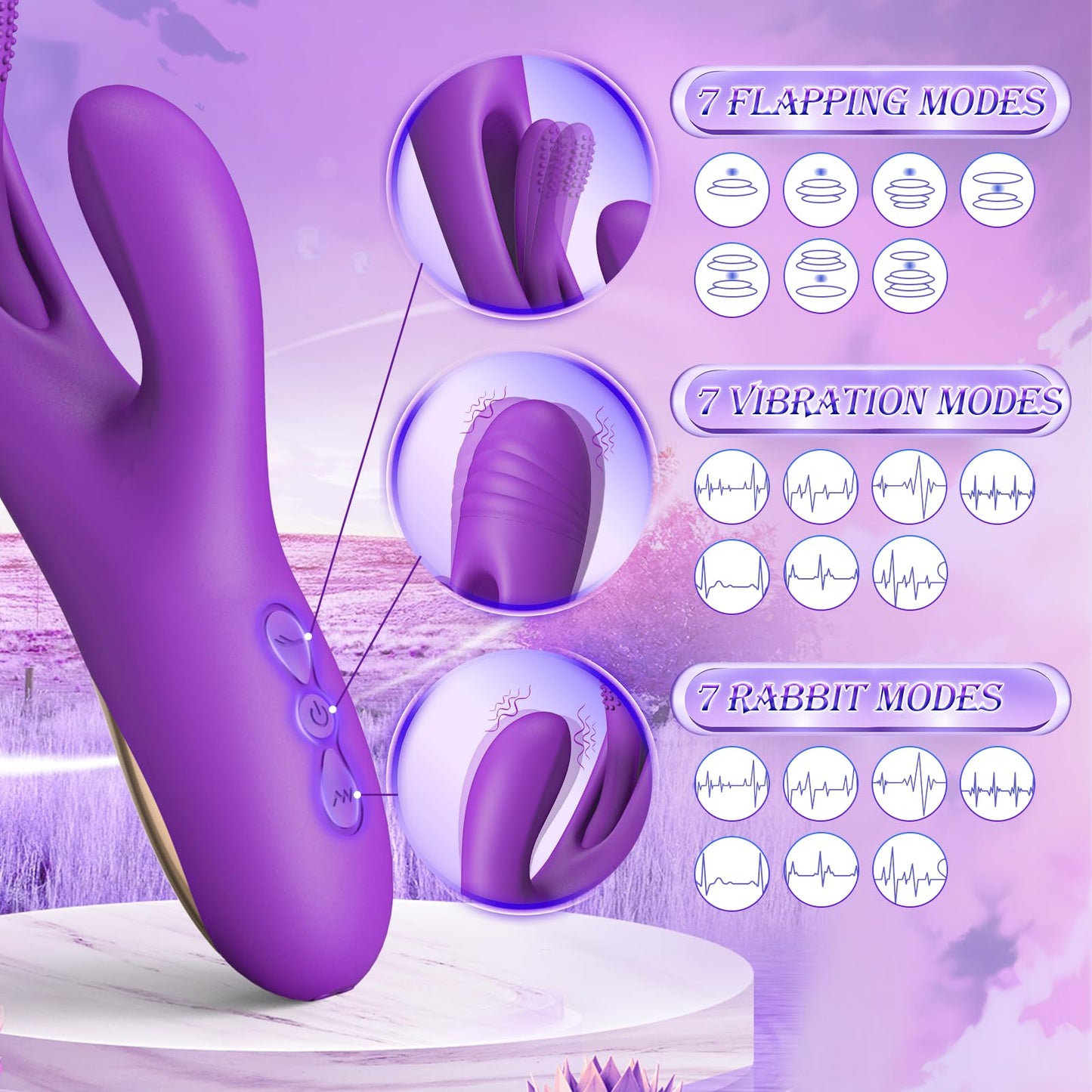 Vibromasseur clitoridien pour point G - Gode anal battant la langue - Jouets sexuels féminins