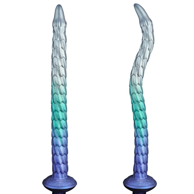 Long Fantasy Tentacle Drakes Dick Butt Plug – Gradient Blue Silicone Anal & Vaginal Expansion Sex Toys