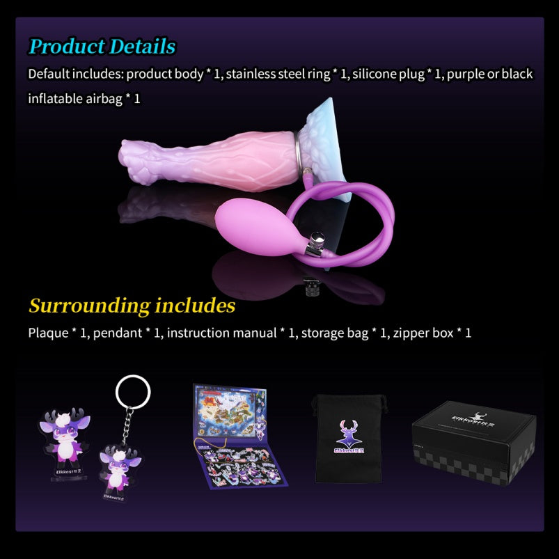 8.3 Inch Fantasy Inflatable Dildo - Pink Silicone Female Vaginal Masturbation Toy