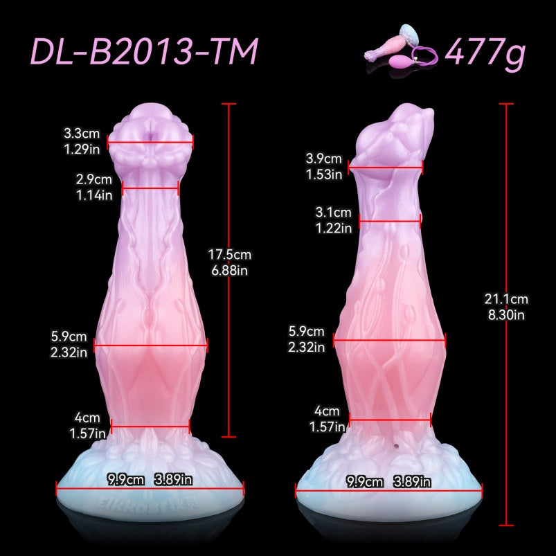 8.3 Inch Fantasy Inflatable Dildo - Pink Silicone Female Vaginal Masturbation Toy
