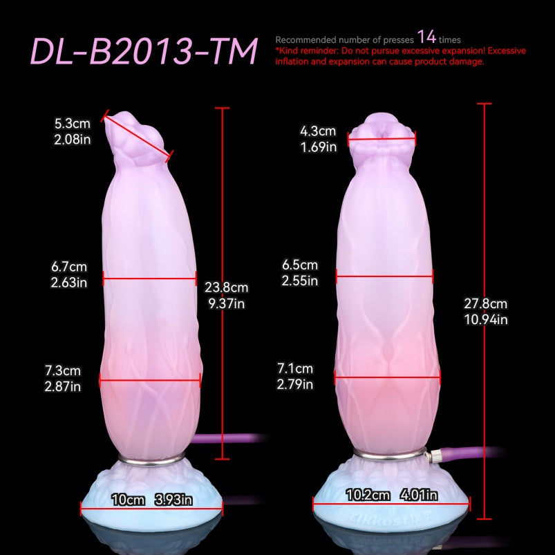 8.3 Inch Fantasy Inflatable Dildo - Pink Silicone Female Vaginal Masturbation Toy