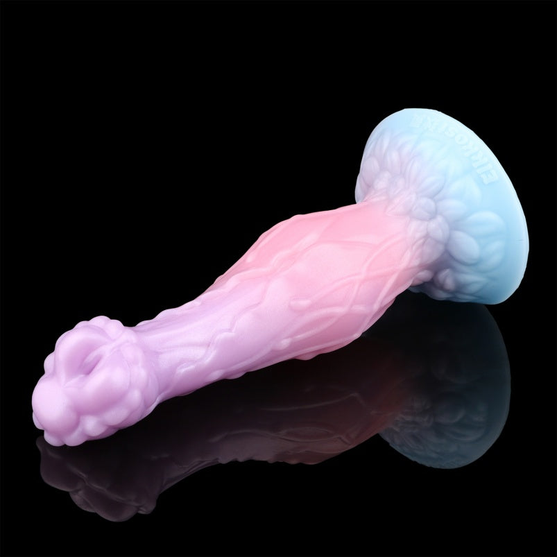 8.3 Inch Fantasy Inflatable Dildo - Pink Silicone Female Vaginal Masturbation Toy