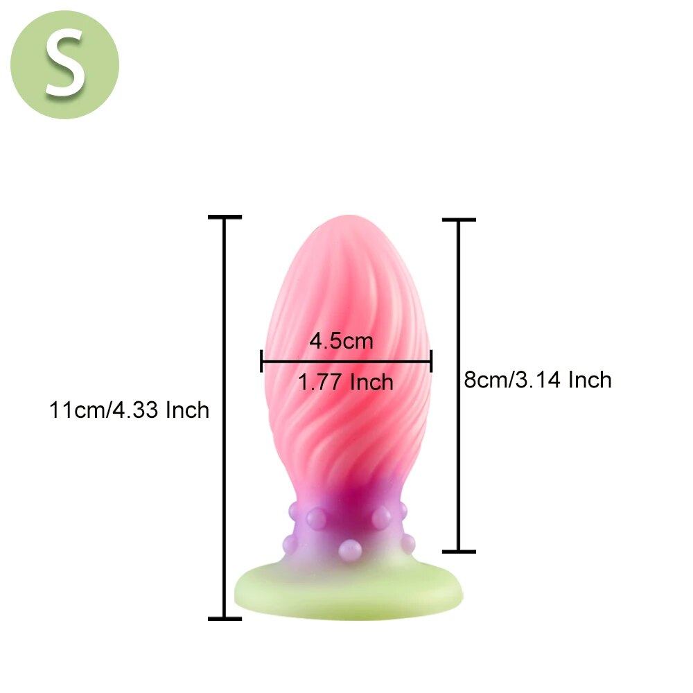 Leuchtender Analdilatator-Buttplug - Rosa Analdildo geknotetes Sexspielzeug aus Silikon für Frauen
