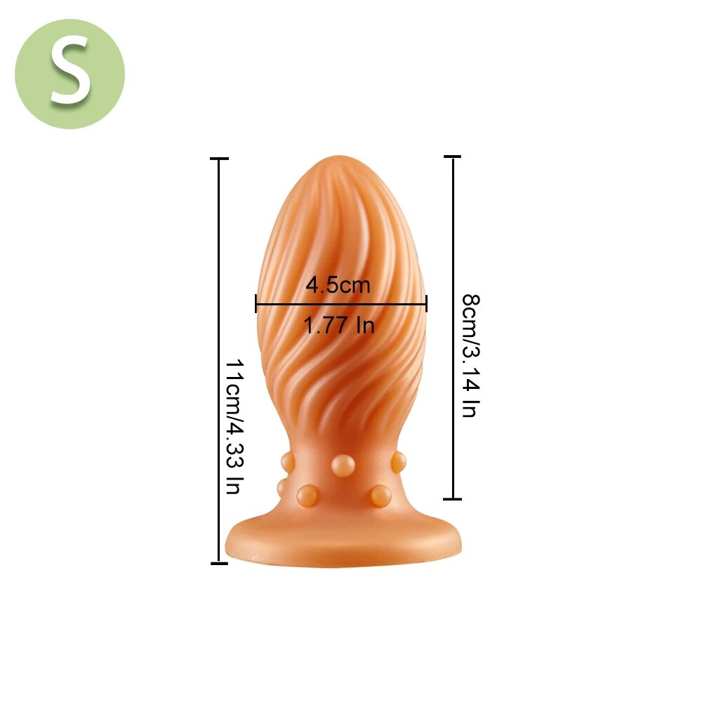 Knotted Silicone Anal Butt Plug - Sprial Anal Dilator Expansion Vagina Prostate Massager