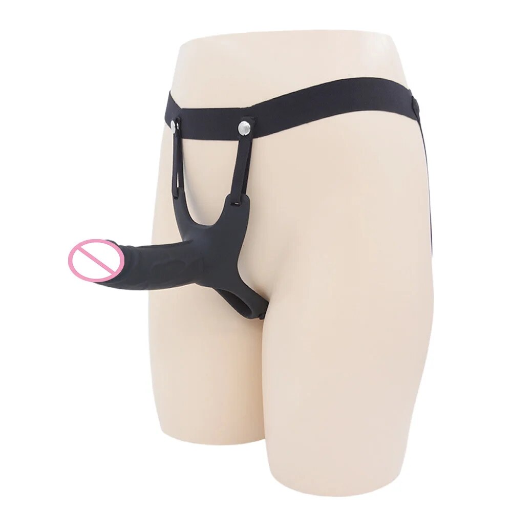 Sangle sur les jouets sexuels masculins de douille de coq - jeu réaliste de couple d'agrandisseur de pénis