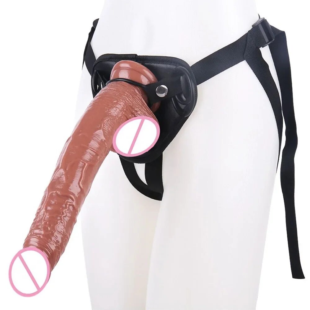 Trägerloser, realistischer Strap-on-Dildo – 12 Zoll lange Dildos, Analplug, weibliches Sexspielzeug für Lesben