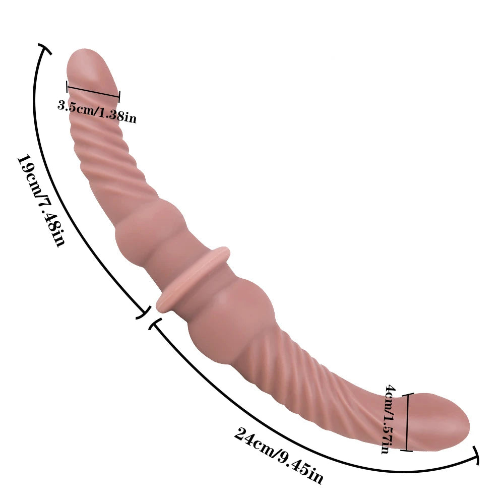 Godemichet anal réaliste à double extrémité - Gode fantaisie en silicone Jouets sexuels anaux pour couple