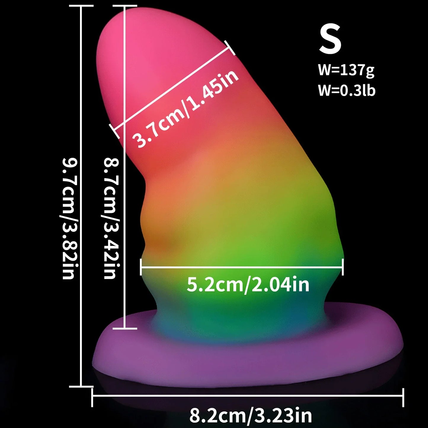Godemichet Anal lumineux fantaisie, gros jouets sexuels anaux vaginaux colorés en Silicone