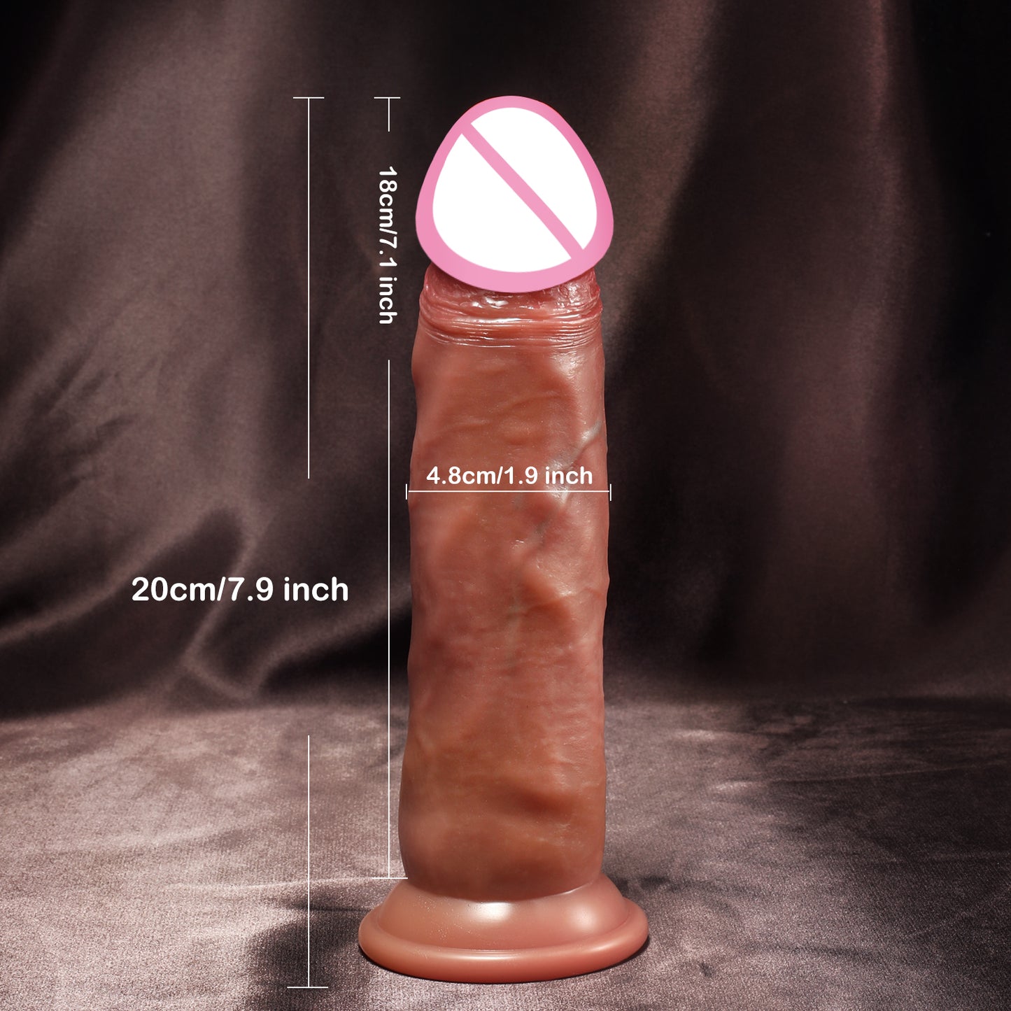 Realistischer Analdildo-Buttplug - 8 Zoll lebensechter Gleithautdildo, Sexspielzeug für Frauen