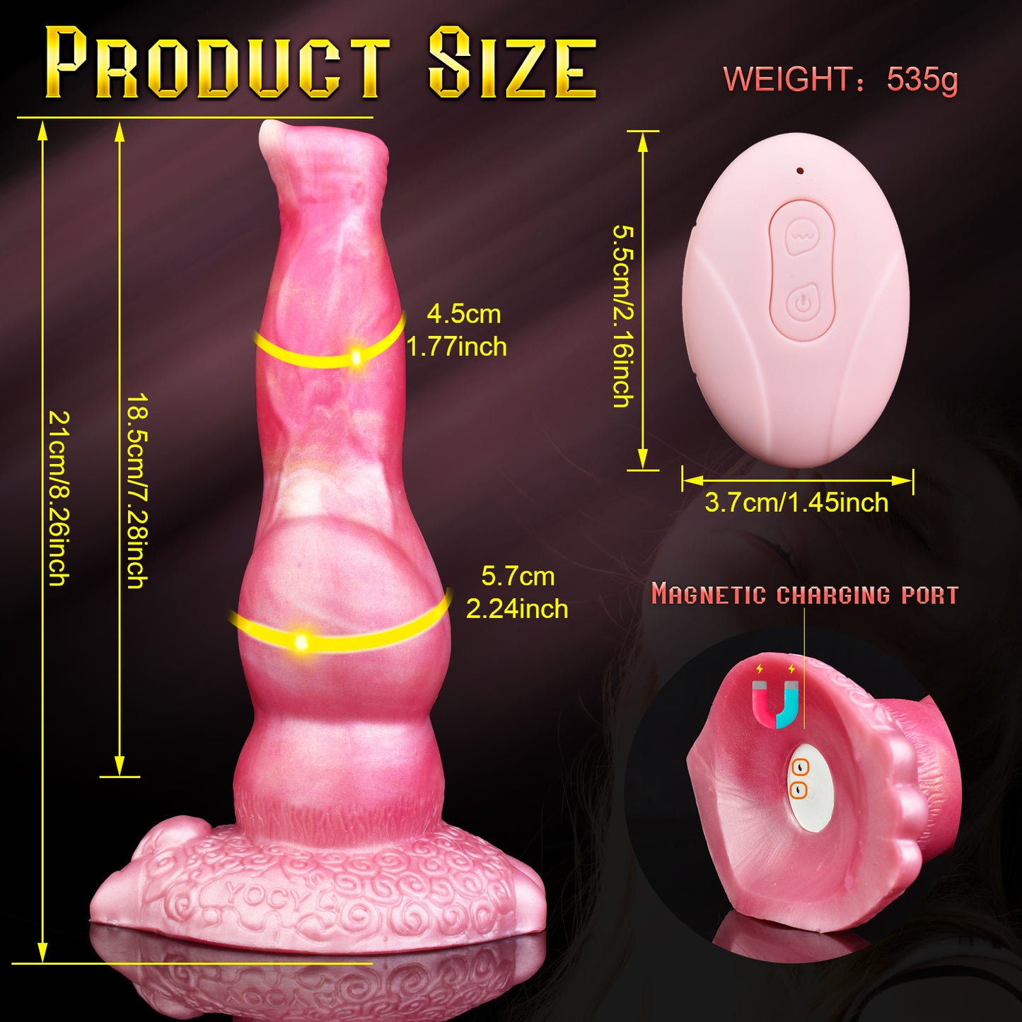 Gode anal Fantasy Dogdildo - Gode vibrant télécommandé pour homme et femme