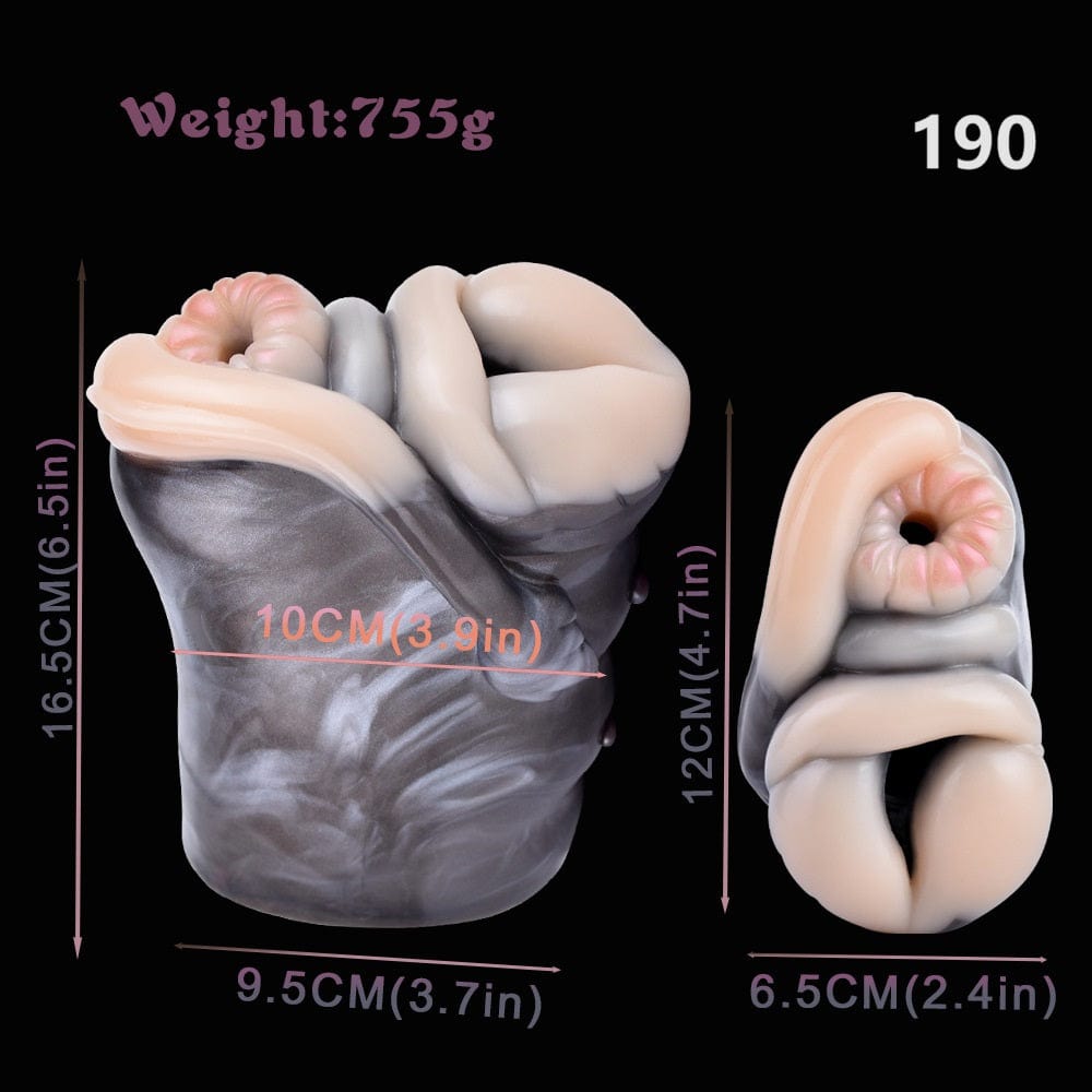Tasse de masturbation de chatte de poche de girafe - Masturbateur masculin de double vagin anal en silicone