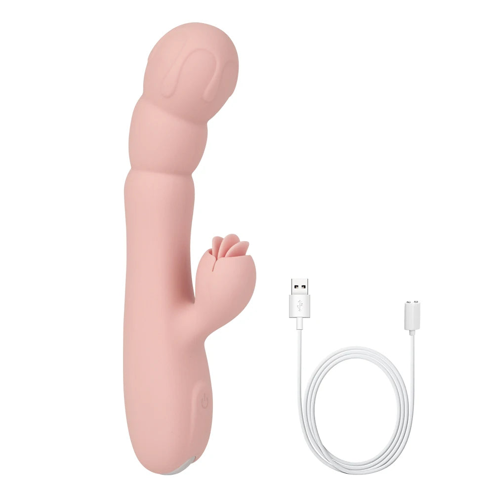 Gode vibrant à pince à clitoris pour langue - Stimulation clitoridienne du point G pour femme - Jouet sexuel