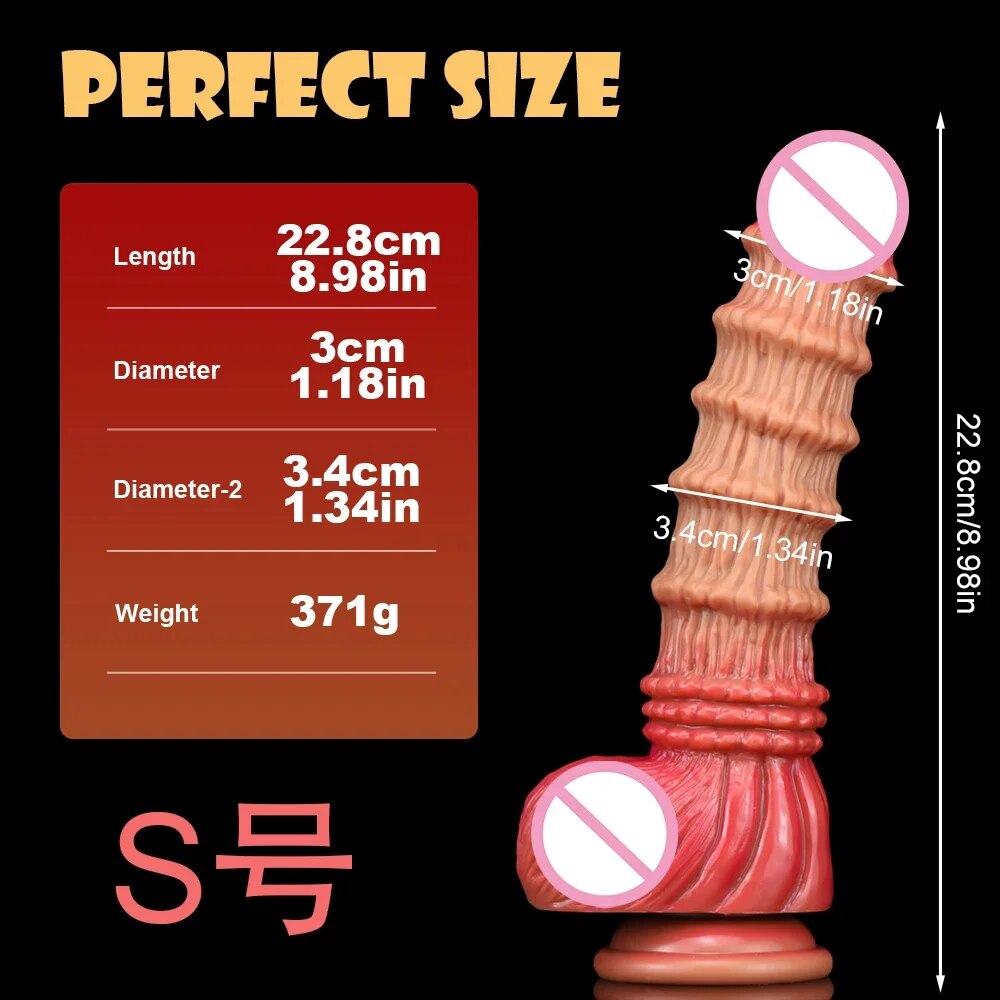 Huge Monster Anal Dildo Butt Plug - Big Threads Fantasy Dildos Female Sex Toy