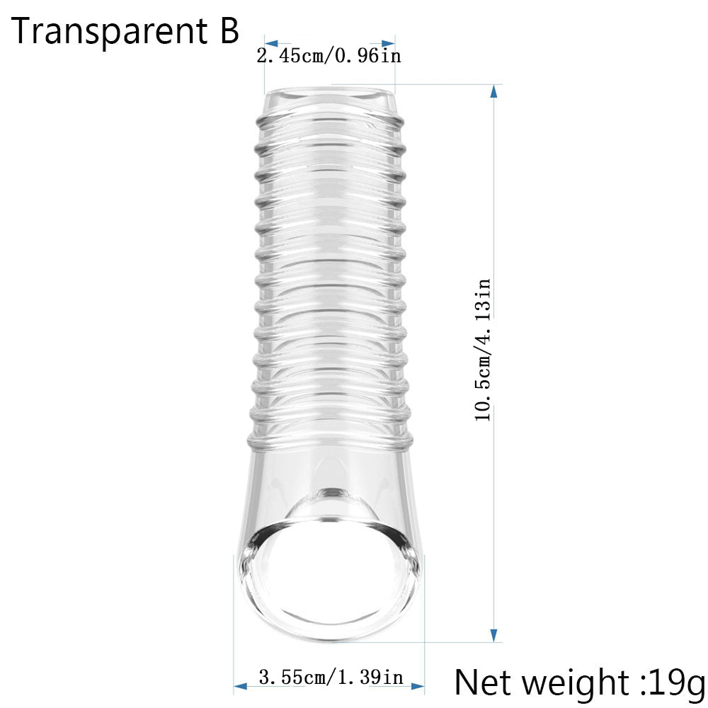 Stretchy Cock Sleeve Condom Male Extender Sex Toy - Penissleeve Delay Ejaculation Enlarger