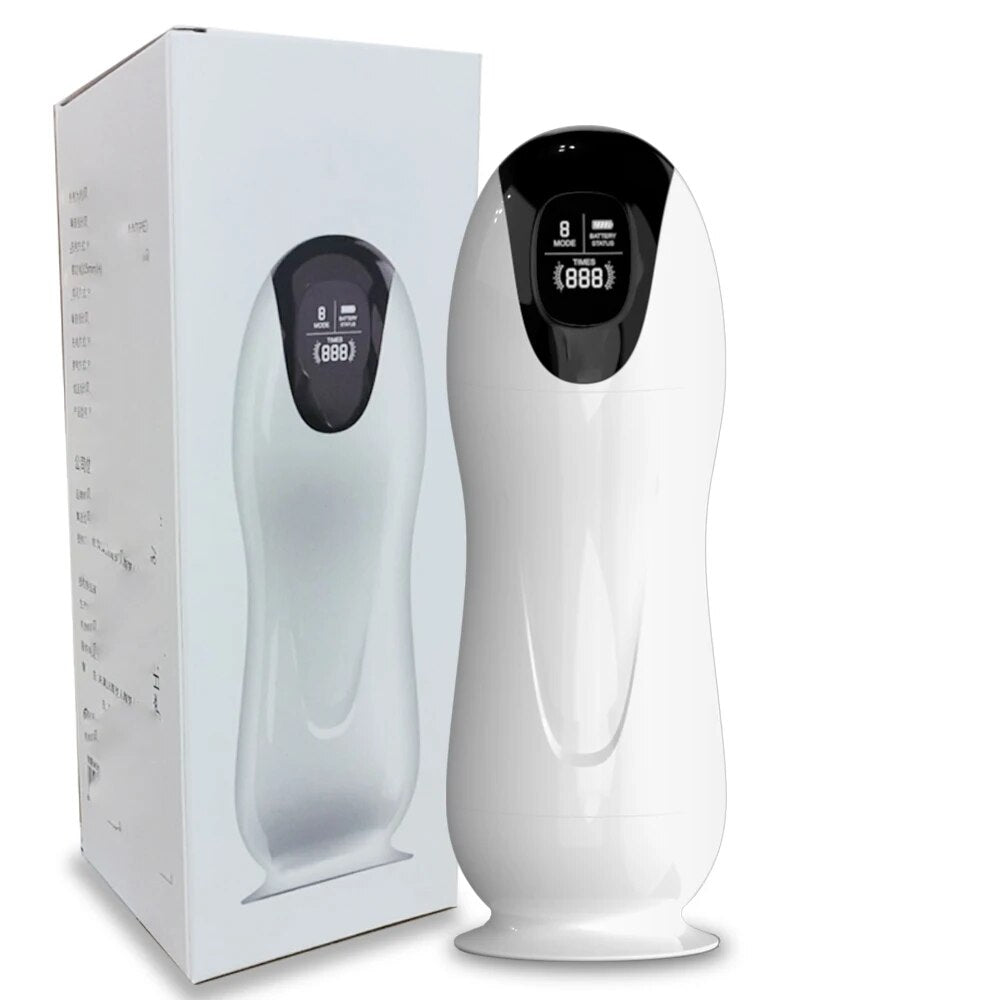 Masturbateur masculin Stroker adulte chatte réaliste - Interaction vocale de massage de pénis à poussée vibrante