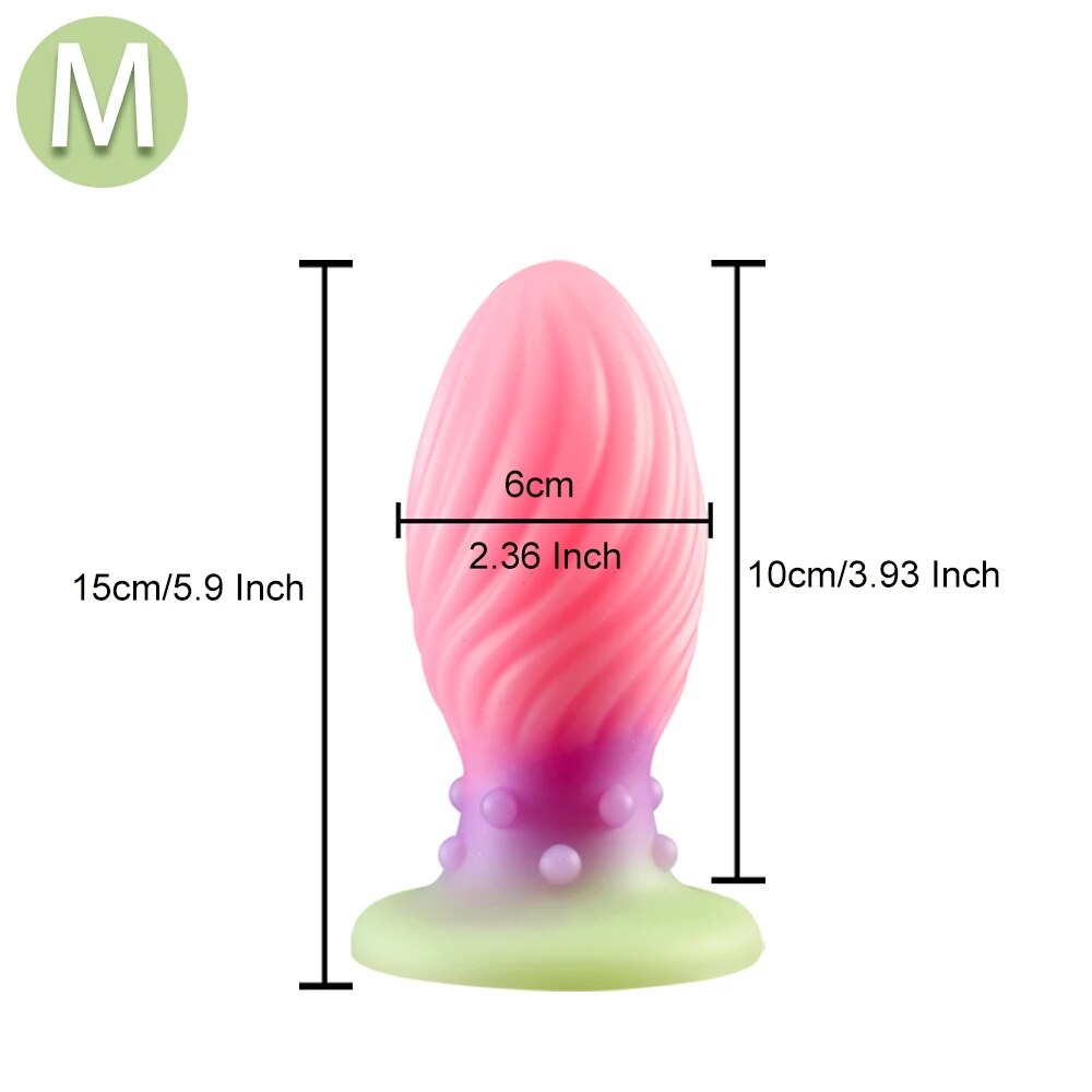 Leuchtender Analdilatator-Buttplug - Rosa Analdildo geknotetes Sexspielzeug aus Silikon für Frauen