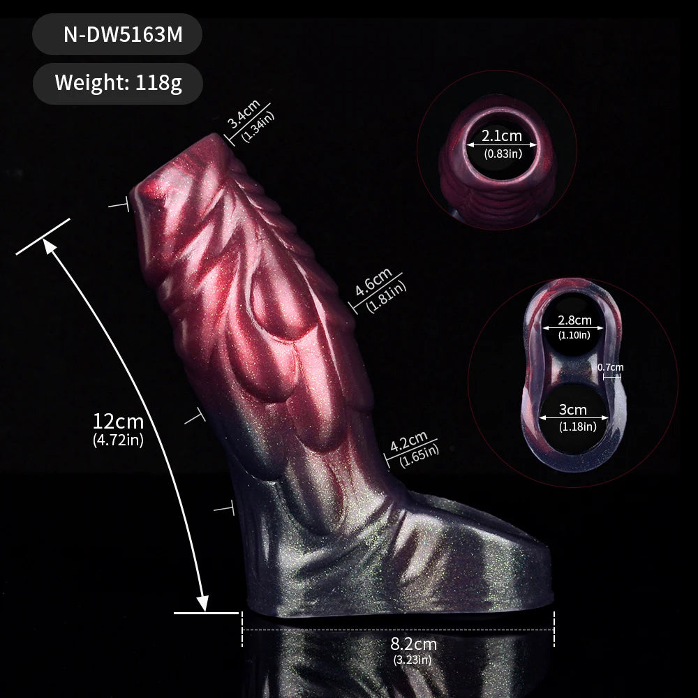 Monsterdildo Penishülle Sexspielzeug für Männer – Penisring-Extender aus Silikon zur Verzögerung der Ejakulation