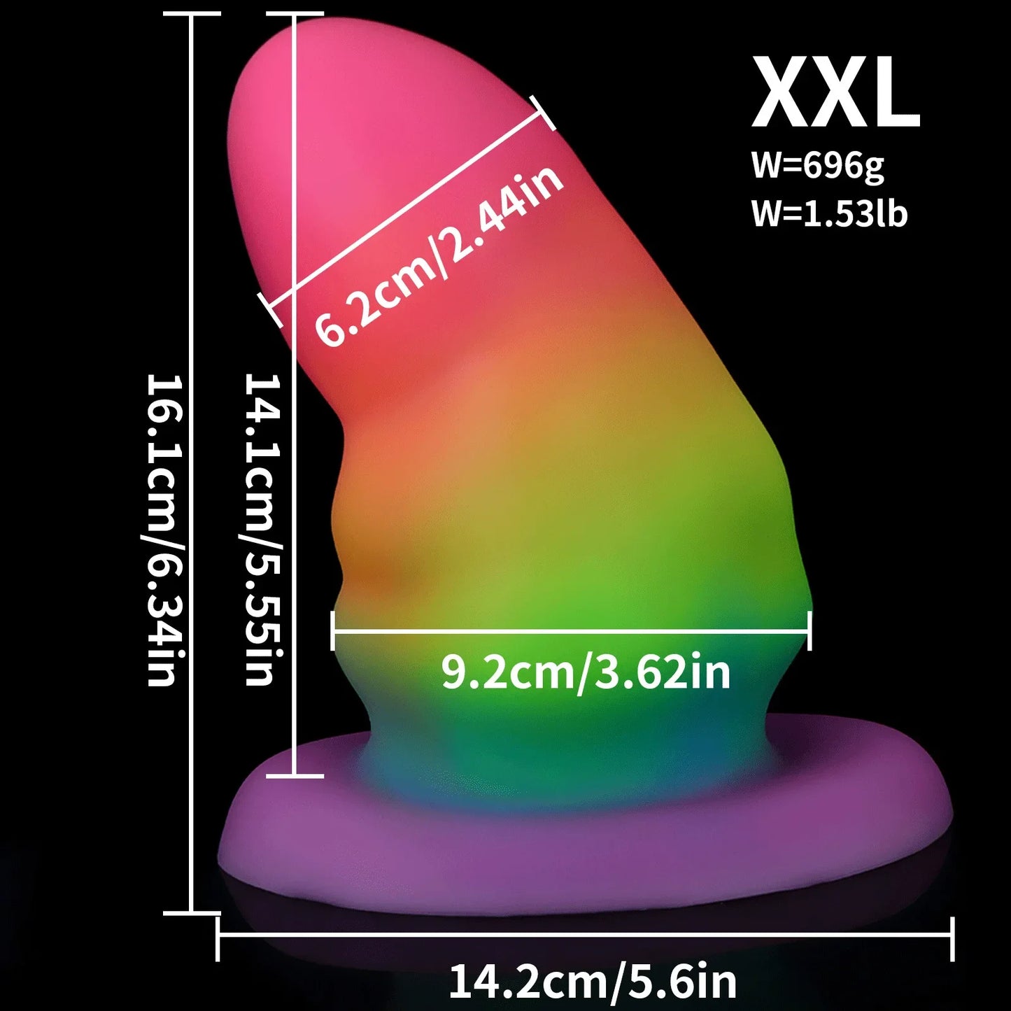 Godemichet Anal lumineux fantaisie, gros jouets sexuels anaux vaginaux colorés en Silicone