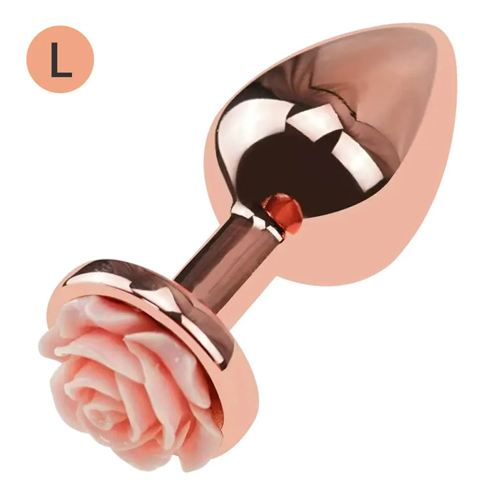 Roségoldener Buttplug – 3-teiliger Metall-Analplug, Sexspielzeug für Männer, Frauen, Anfänger