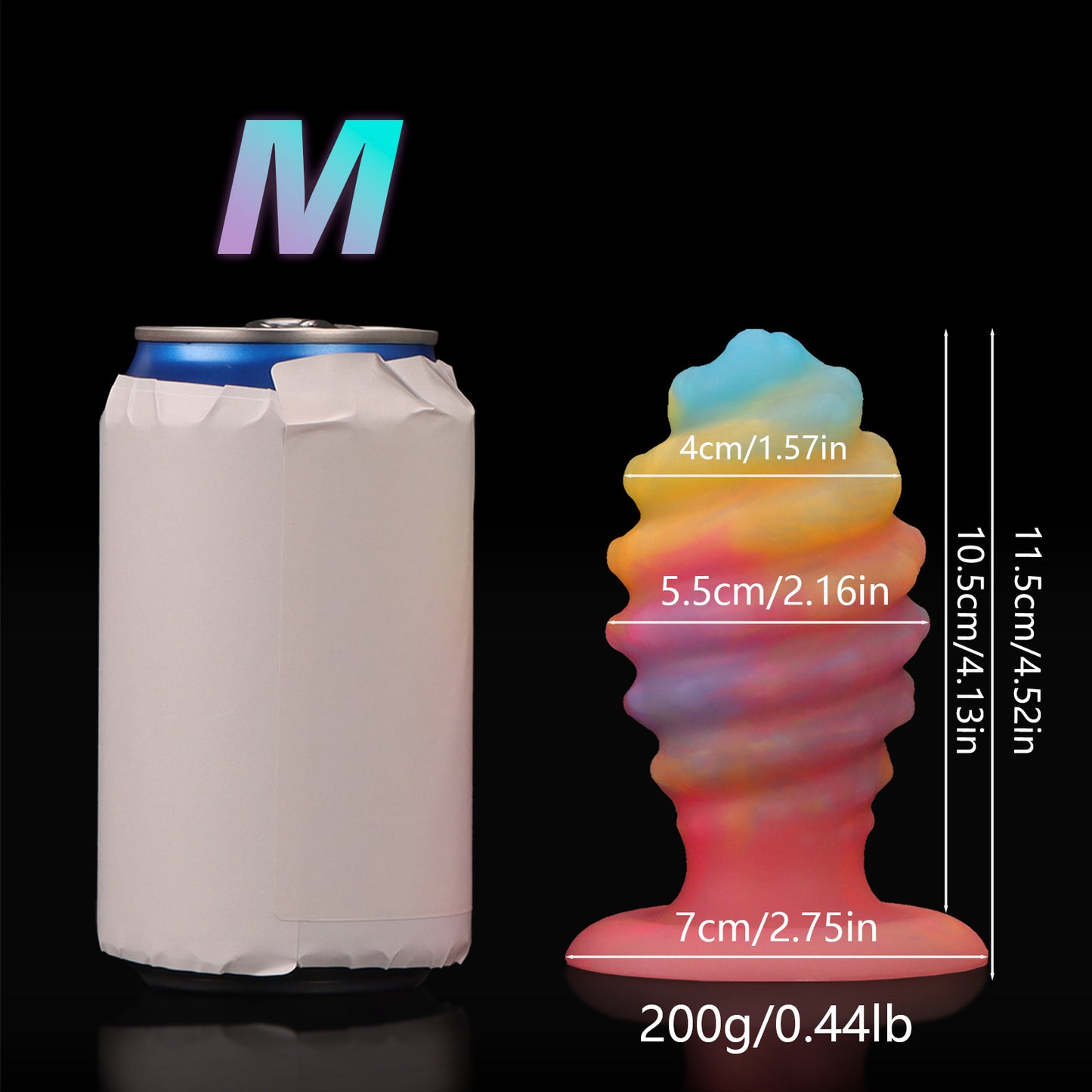 Luminous Conch Anal Dildo Butt Plug - Colorful Sprial Monsterdildo Vaginal Prostate Massager