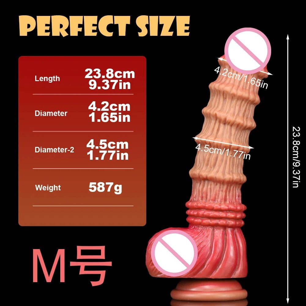 Huge Monster Anal Dildo Butt Plug - Big Threads Fantasy Dildos Female Sex Toy