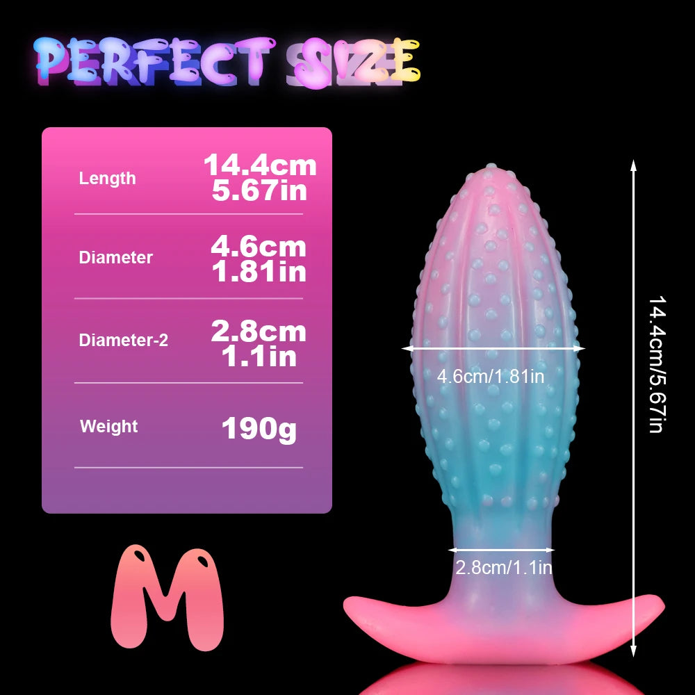 Luminous Silicone Dildo Butt Plug - Knots Anal Dildos Sex Toys for Women Men