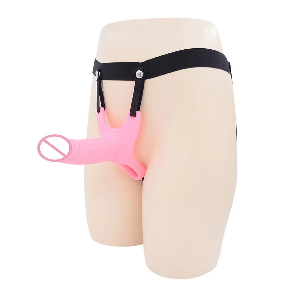 Sangle sur les jouets sexuels masculins de douille de coq - jeu réaliste de couple d'agrandisseur de pénis