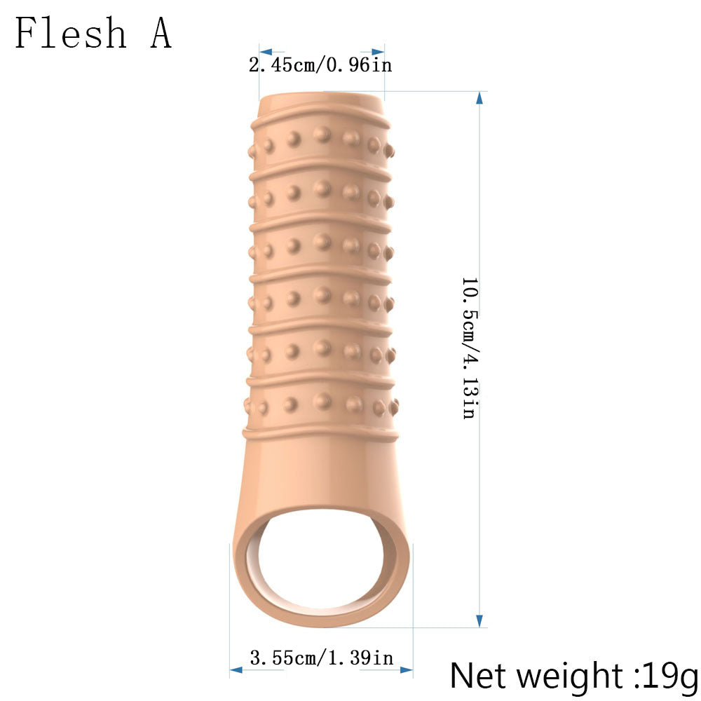 Stretchy Cock Sleeve Condom Male Extender Sex Toy - Penissleeve Delay Ejaculation Enlarger