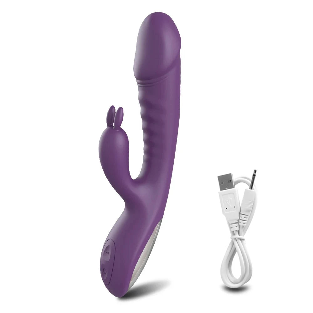 Clit Clamps Rabbit Vibromasseur - Gode vibrant Double extrémité G Spot Stimulateur clitoridien