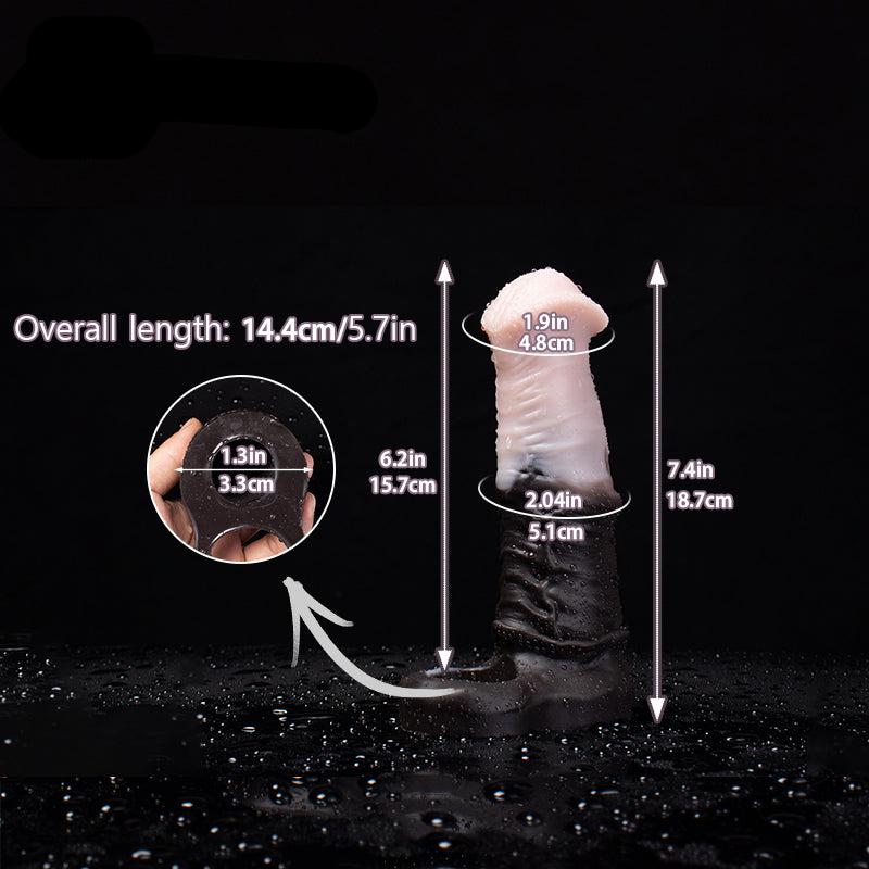 Fantasy Monsterdildo Cock Sleeve - Silicone Condom Penis Ring Enlarger Couple Sex Toy