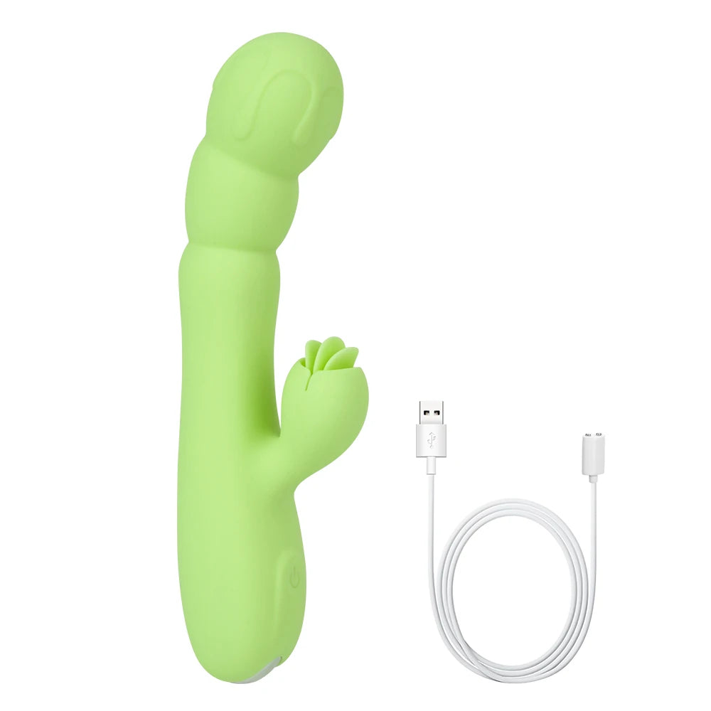 Gode vibrant à pince à clitoris pour langue - Stimulation clitoridienne du point G pour femme - Jouet sexuel