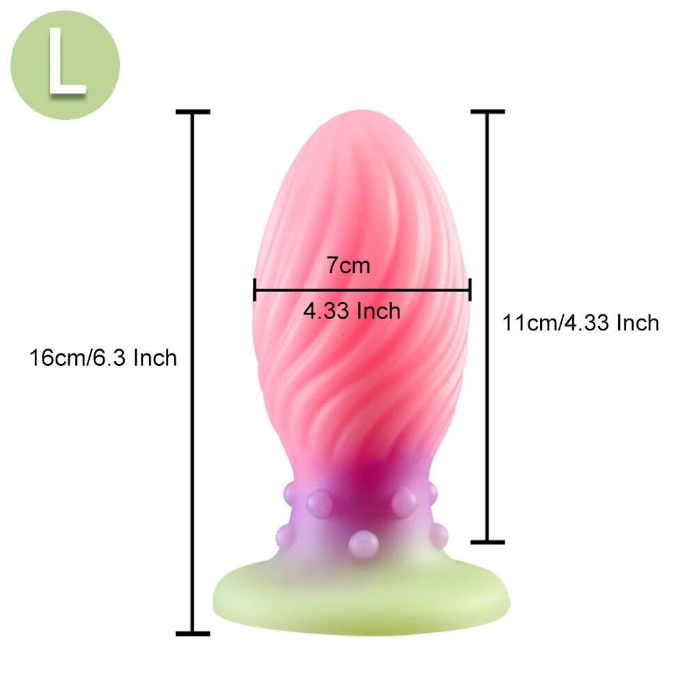 Leuchtender Analdilatator-Buttplug - Rosa Analdildo geknotetes Sexspielzeug aus Silikon für Frauen