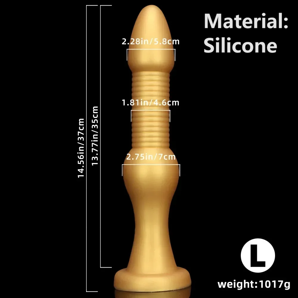 Riesiger Analdildo aus Silikon – geknotetes G-Punkt-Prostatamassagegerät mit Saugnapf, Sexspielzeug