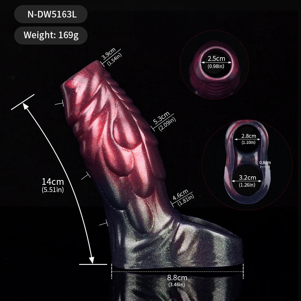 Monsterdildo Penishülle Sexspielzeug für Männer – Penisring-Extender aus Silikon zur Verzögerung der Ejakulation