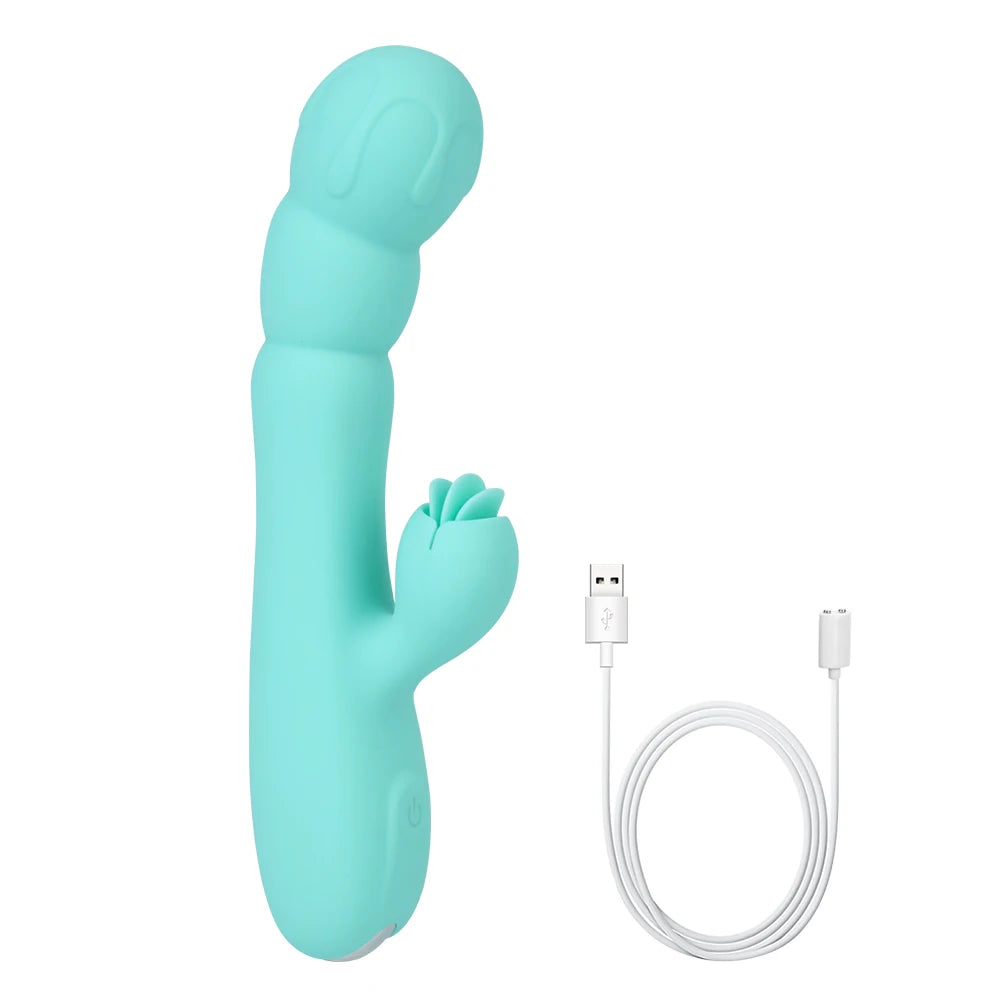 Gode vibrant à pince à clitoris pour langue - Stimulation clitoridienne du point G pour femme - Jouet sexuel