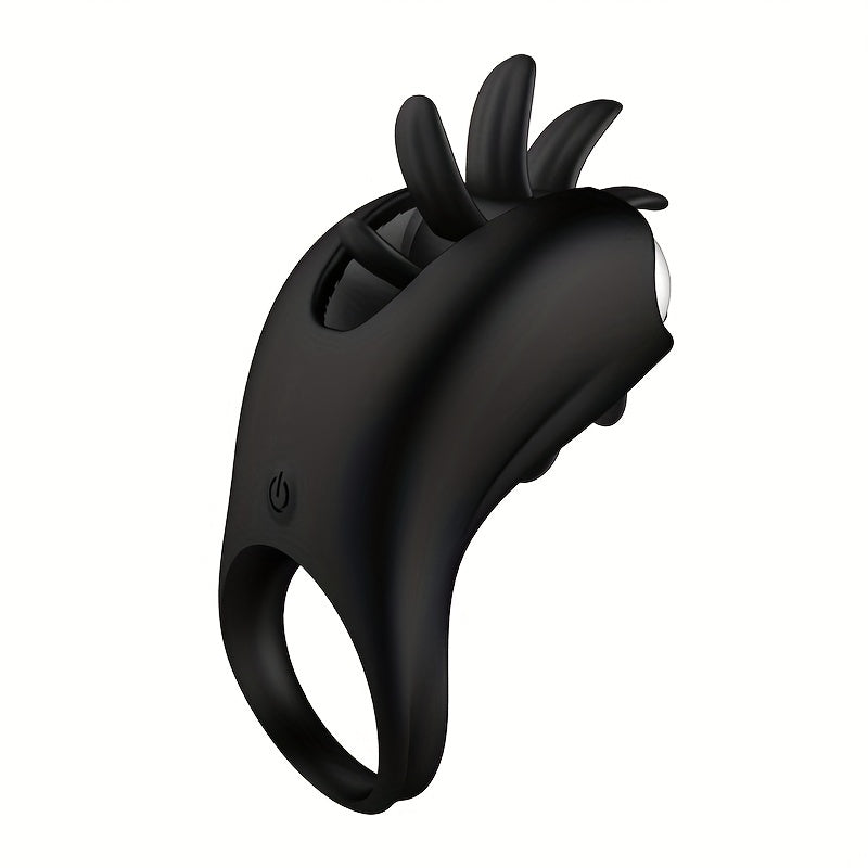 Rotating Clit Clamp Vibrating Cock Ring - Clitoral Licking Stimulation Couple Sex Toys