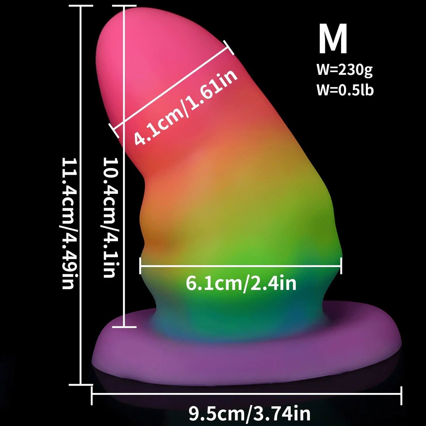 Godemichet Anal lumineux fantaisie, gros jouets sexuels anaux vaginaux colorés en Silicone