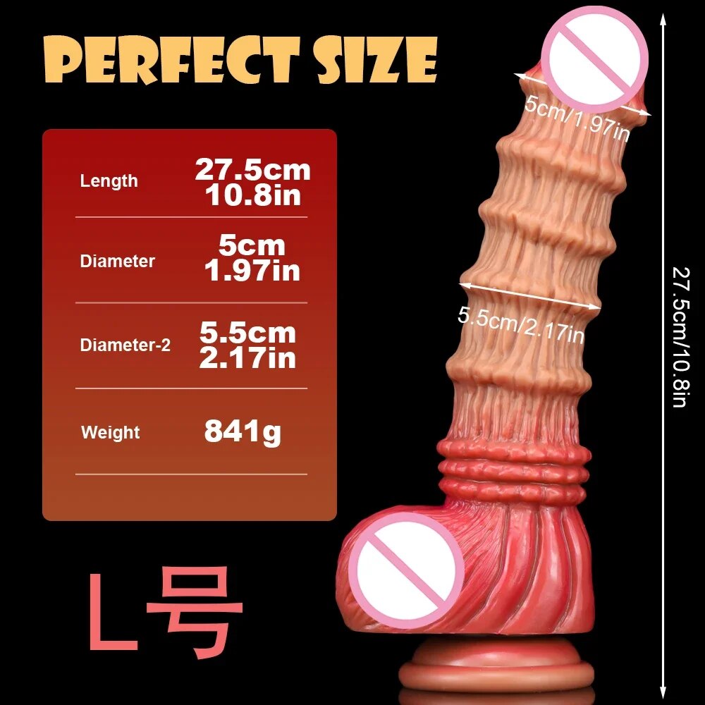 Huge Monster Anal Dildo Butt Plug - Big Threads Fantasy Dildos Female Sex Toy