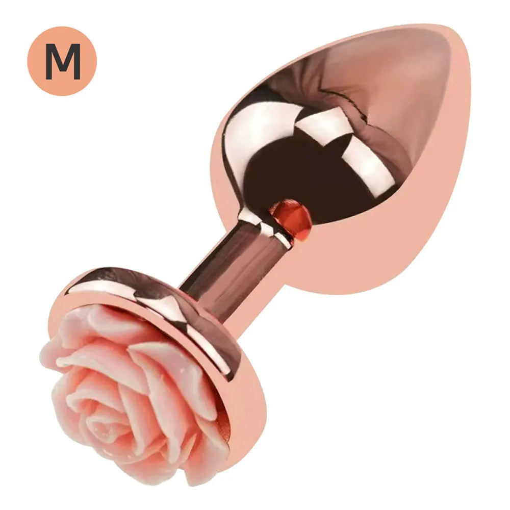 Roségoldener Buttplug – 3-teiliger Metall-Analplug, Sexspielzeug für Männer, Frauen, Anfänger