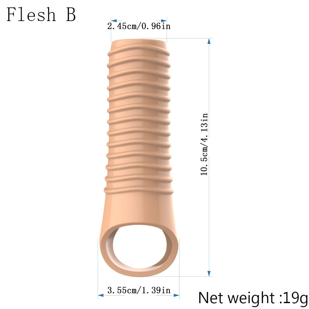 Stretchy Cock Sleeve Condom Male Extender Sex Toy - Penissleeve Delay Ejaculation Enlarger