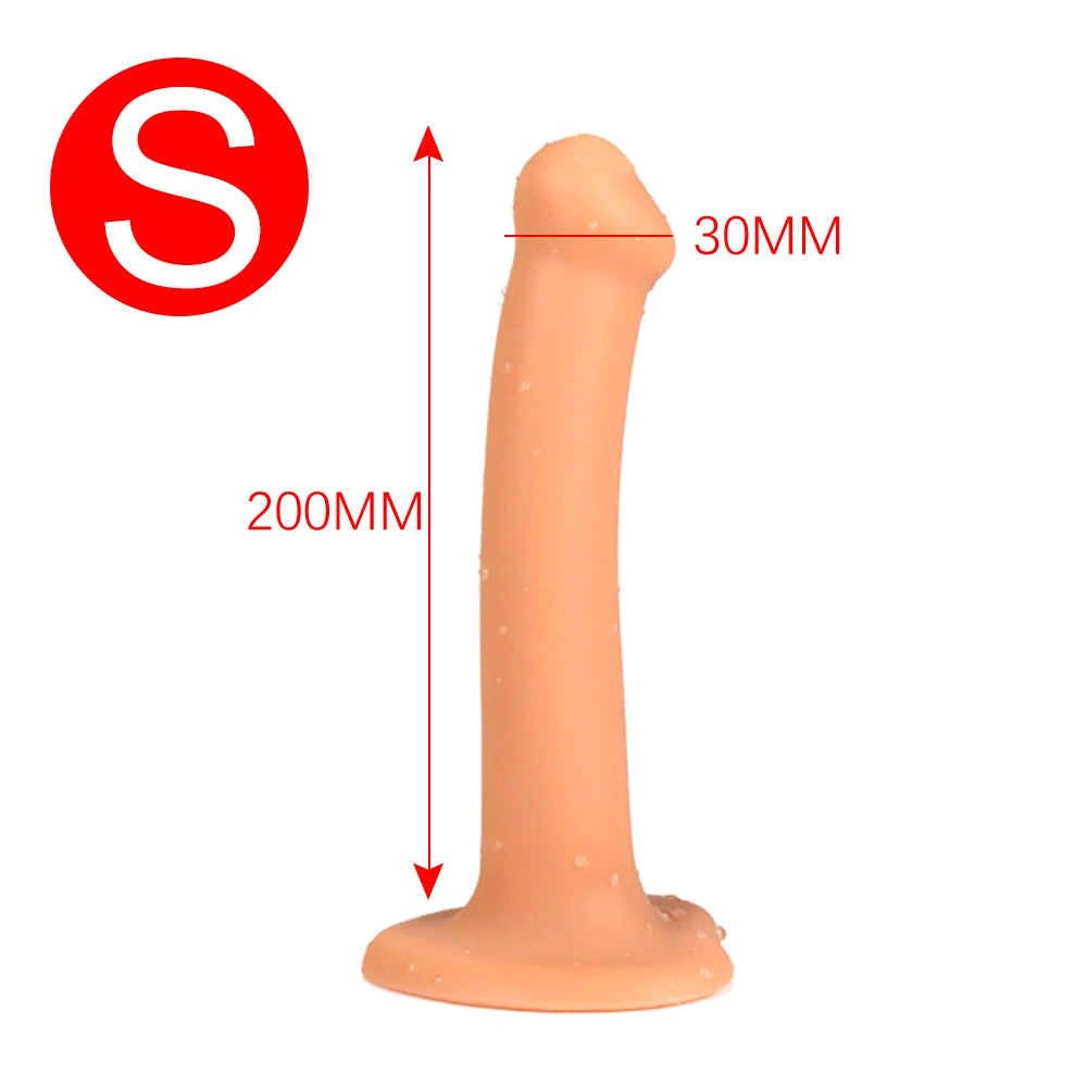Slender Anal Dildo Butt Plug - Silicone Suction Cup Dildo G Spot Prostate Massage