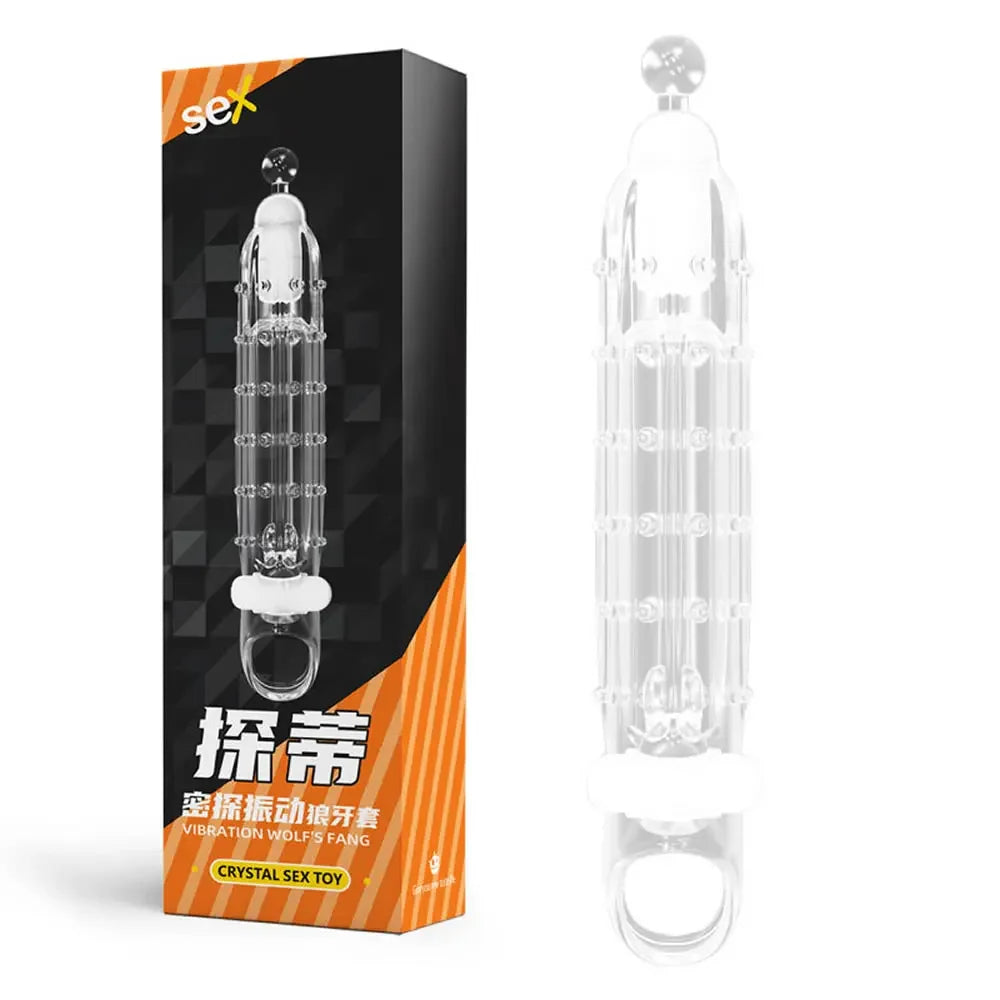 Agrandisseur de pénis vibrant à manchon coq - Stimulateur de clitoris vaginal Préservatif Jouet sexuel masculin