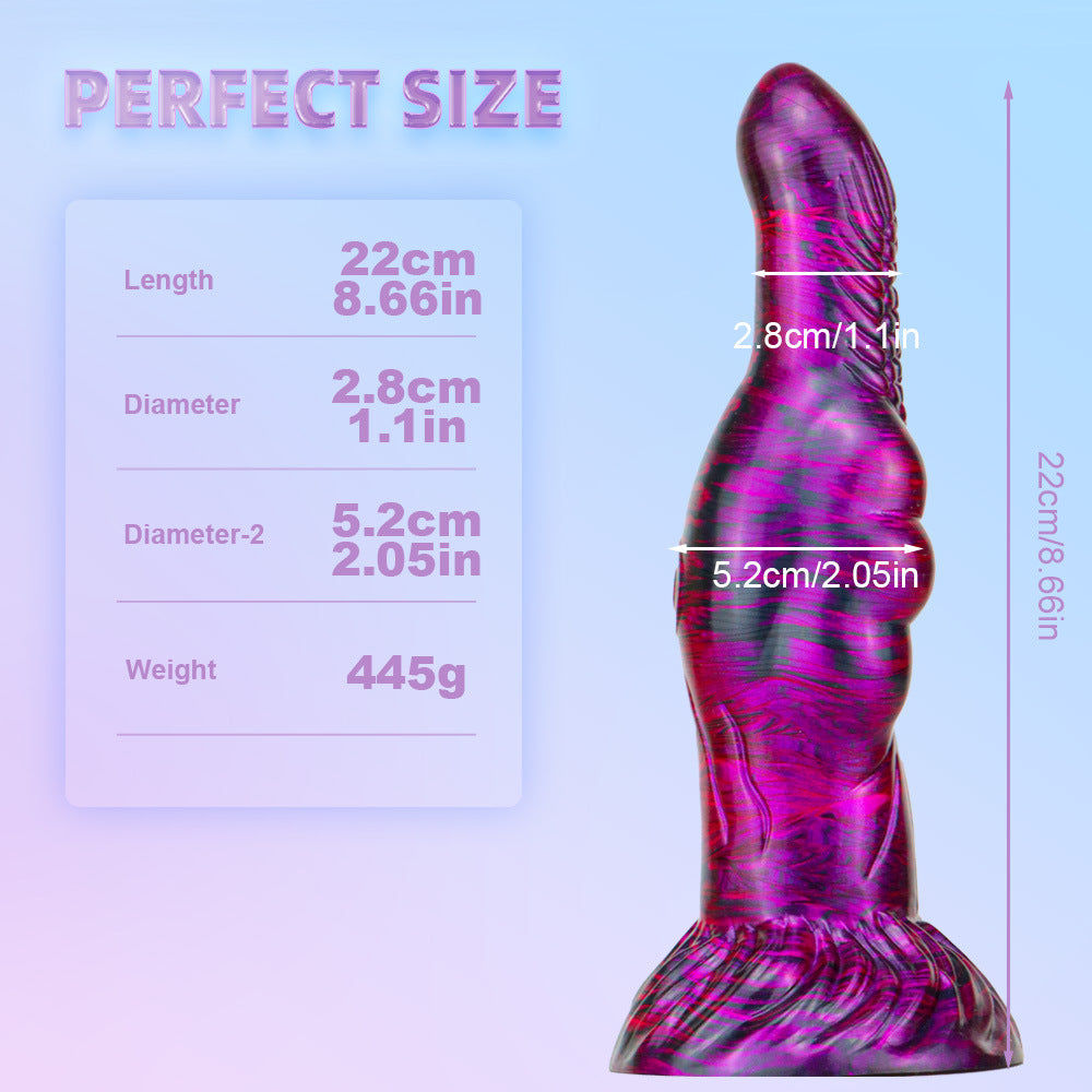 Exotic Anal Dildo Butt Plug - Fantasy Color-Mixing Silicone Monsterdildo Sex Toys for Women