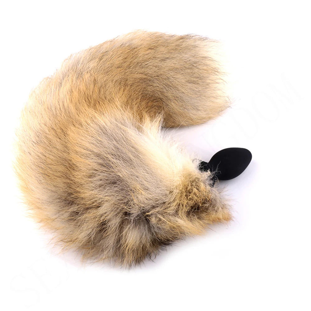 Vibrating Tail Butt Plug Furry Sex - Fake Fox Fur Analplug BDSM Sex Toys for Men Women