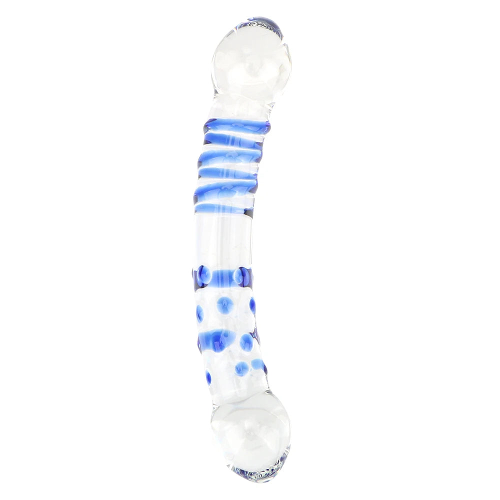 Double Glass Dildo - Colorful Crystal Anal Dildo Butt Plug Prostate Massager
